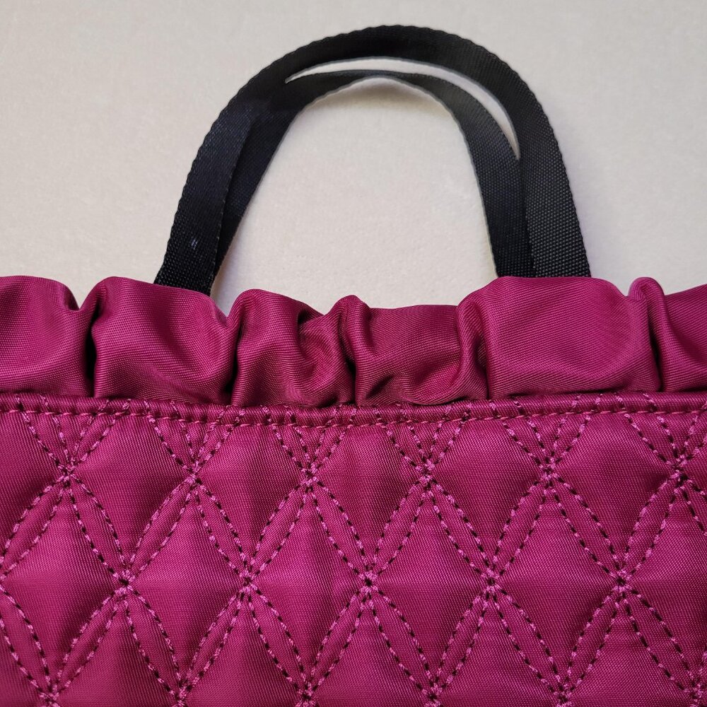 Fabletics - Raspberry, Quilted, Drawstring Backpa… - image 4